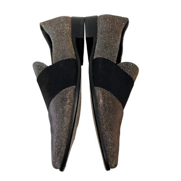 Stuart Weitzman Metallic Leather Point Toe Loafers Flats Women’s 7.5 - Picture 9 of 13